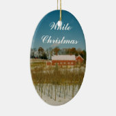 Witte Kerstmis in New England Keramisch Ornament (Rechts)