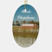 Witte Kerstmis in New England Keramisch Ornament (Links)