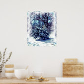 Witte Kerstmis in Wonderland Poster (Keuken)