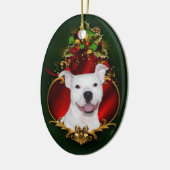 Witte kerstmis keramisch ornament (Links)