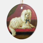 Witte Kerstmis Maltese Antiek schilderijen Keramisch Ornament (Links)