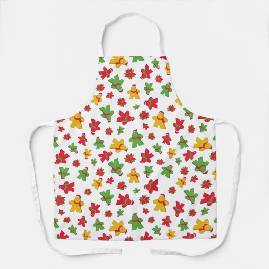 Witte Kerstmis Meeple Gamer Schort (Voorkant)