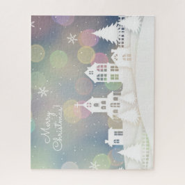 Witte Kerstmis met Bokeh Lights Legpuzzel