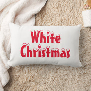 "Witte Kerstmis" rood en wit Kussen