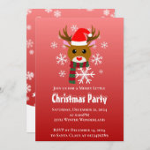 Witte kerstmis Rudolph het rendier met de rode neu Kaart (Voorkant / Achterkant)