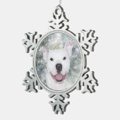 Witte kerstmis tin sneeuwvlok ornament (Rechts)