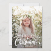 Witte Kerstmis Vakantie Fotokaart Feestdagenkaart (Voorkant)