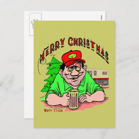 Witte Kerstmis van het Afval Feestdagenkaart (Voorkant / Achterkant)