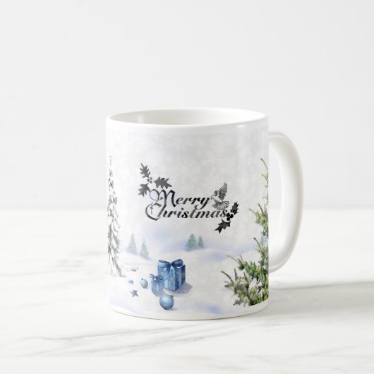 Witte kerstMok Koffiemok (Voorkant rechts)