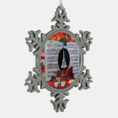 Witte kerstmuziekdoos tin sneeuwvlok ornament (Links)