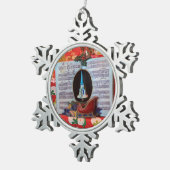 Witte kerstmuziekdoos tin sneeuwvlok ornament (Rechts)