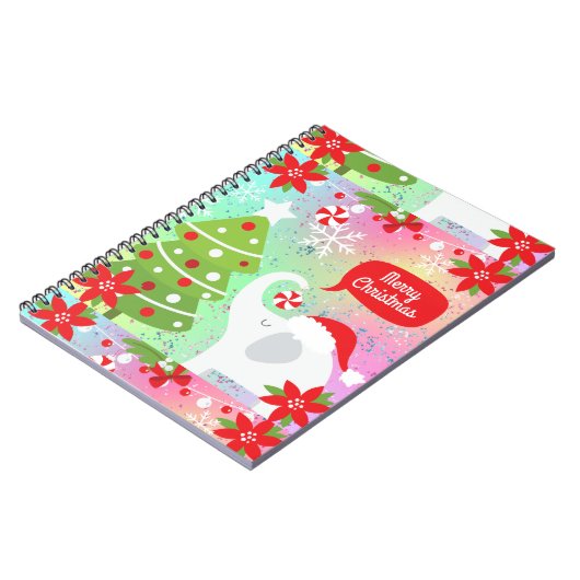 Witte kerstolifant notitieboek (Linkerzijde)