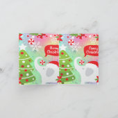 Witte kerstolifant notitiekaartje (Binnen)