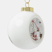Witte kerstornament Snowman Sled Kardinaal Keramische Bal Ornament (Links)