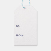 Witte kerstornament Wreath on Blue Cadeaulabel (Achterkant)