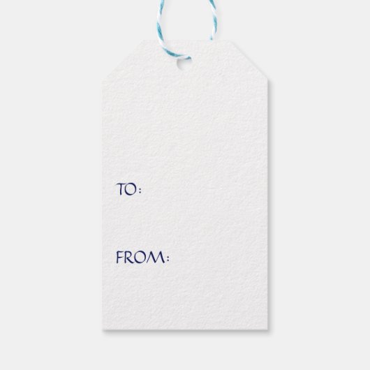 Witte kerstornament Wreath on Blue Cadeaulabel (Achterkant)