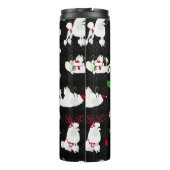 Witte kerstpannen zwart thermosbeker (Achterkant)