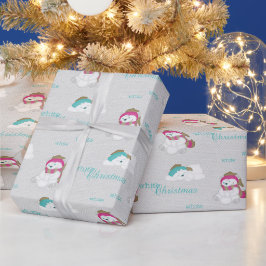 Witte kerstpolaire beren cadeaupapier