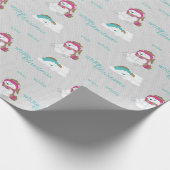 Witte kerstpolaire beren cadeaupapier (Hoek)