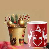 Witte kerstrenrendieren Witte Kerstman Funky Koffiemok