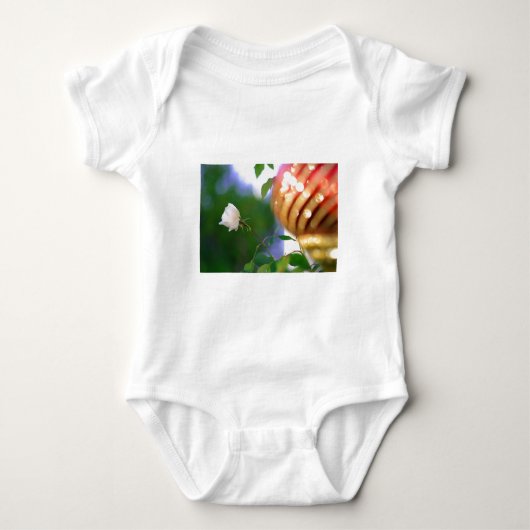 Witte kerstRoos Romper (Voorkant)