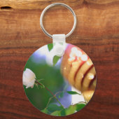 Witte Kerstroos Sleutelhanger (Voorkant)