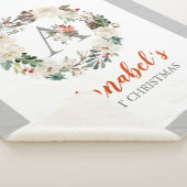 Witte kerstRozen en winterfeestjes met een grote a Sherpa Deken (3/4)