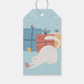 Witte kerstsierballen cadeaus cadeautjes cadeaulabel (Achterkant)