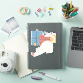 Witte kerstsierballen cadeaus cadeautjes sticker (iPad Cover)