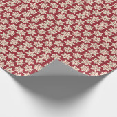 Witte kerstsnowflakes cadeaupapier (Hoek)