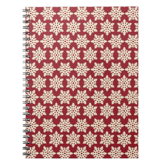 Witte kerstsnowflakes notitieboek (Voorkant)