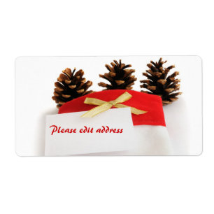 Witte kerstsok met witte kaart – graag bewerken etiket