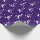 witte kerstster boom op paarse cadeaupapier (Hoek)