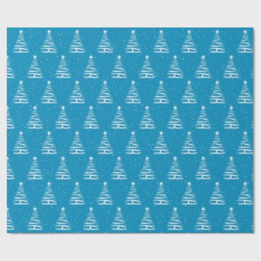 witte kerststerboom op aqua cadeaupapier (Vlak)