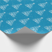 witte kerststerboom op aqua cadeaupapier (Hoek)