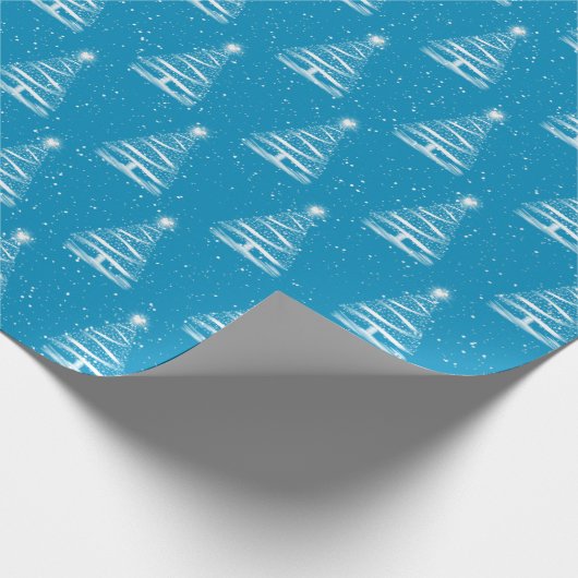 witte kerststerboom op aqua cadeaupapier (Hoek)