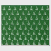 witte kerststerboom op groen cadeaupapier (Vlak)