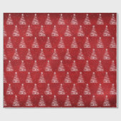 witte kerststerboom op rood cadeaupapier (Vlak)