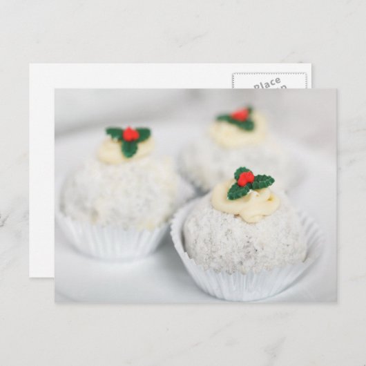Witte kersttaarten feestdagenkaart (Voorkant / Achterkant)