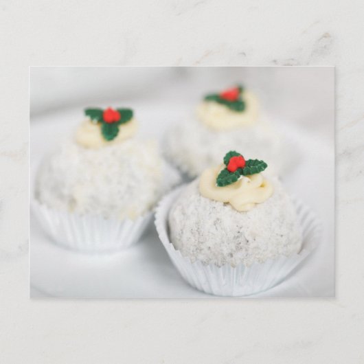 Witte kersttaarten feestdagenkaart (Voorkant)