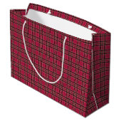 Witte kersttas Red Pset Holiday Gift Bag Groot Cadeauzakje (Achterkant Gekanteld)
