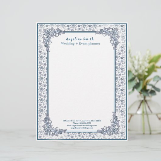 Witte kersttrouwplanner briefhoofd (Staand voorkant)