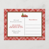Witte kersttruck Red Pset Wood Moving Briefkaart (Achterkant)