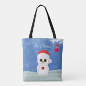 Witte Kerstuil Tote Bag (Achterkant)