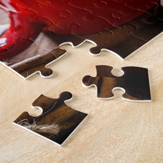 Witte kerstverlichting Complex Jigzaag Puzzle Legpuzzel (Zijkant)