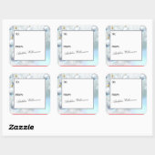 Witte Kerstversiering Cadeaubon Vierkante Sticker (Vel)
