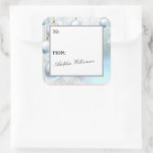 Witte Kerstversiering Cadeaubon Vierkante Sticker (Tas)
