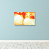 Witte Kerstversiering Canvas Afdruk (Insitu (Houten vloer))
