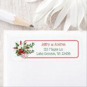 Witte kerstversiering en Holly-Adresetiketten Etiket (Insitu)
