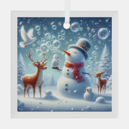 Witte kerstversiering glas ornament (Achterkant)